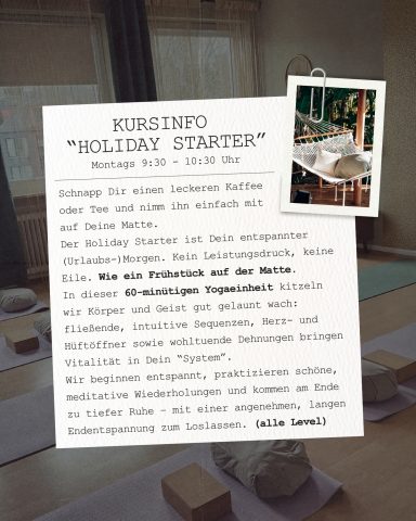 Kursinfo "Holiday Starter"
